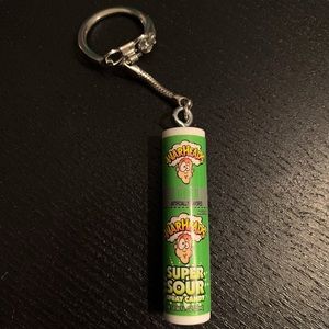 Mini brands keychain/ warheads super sour apple!